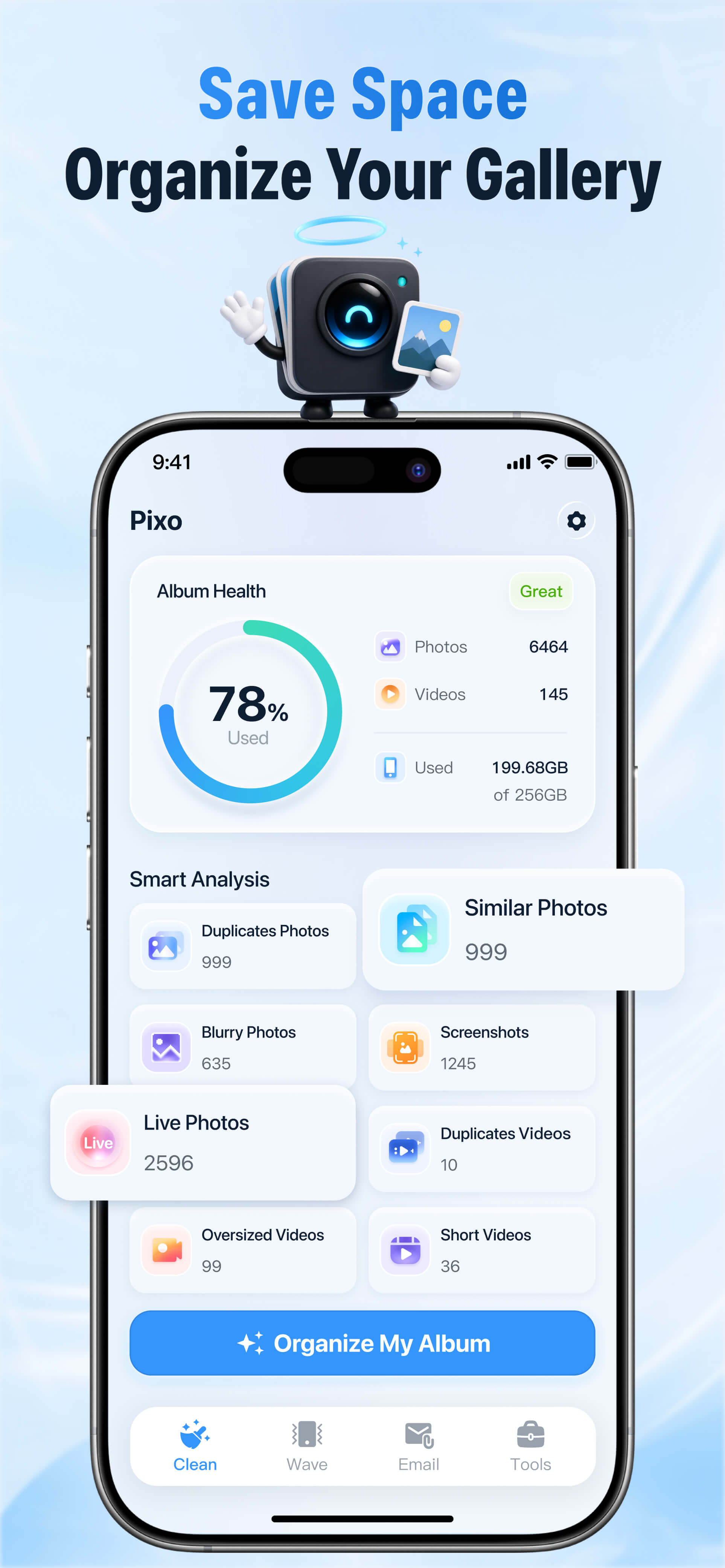 Phone storage dashboard preview
